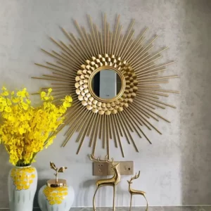 metallic Golden Mirror with strips Mirrors